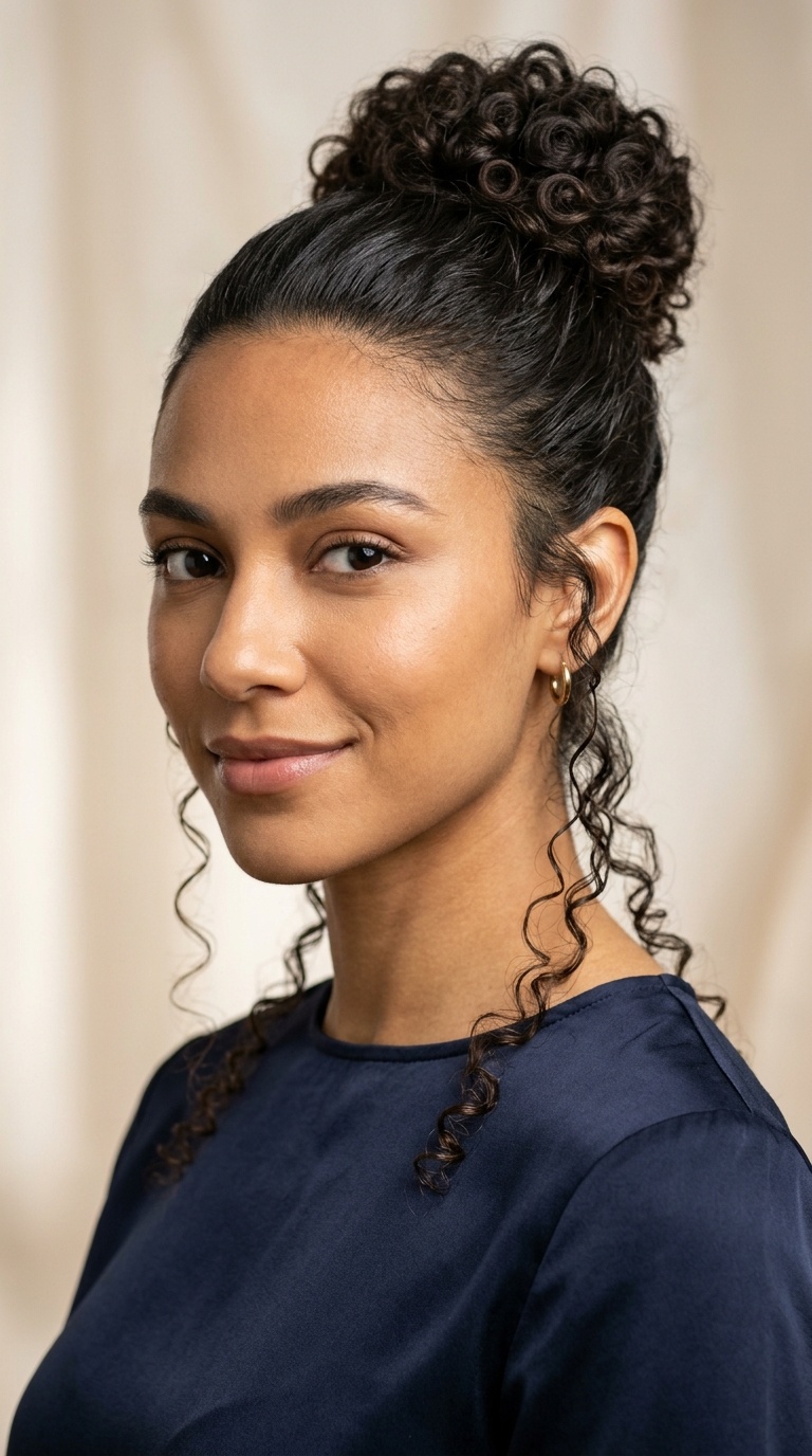Sleek Front Bun with Textured Neck Tendrils