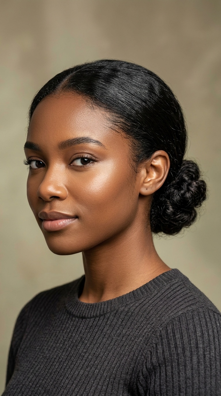 Sleek-Front Low Bun