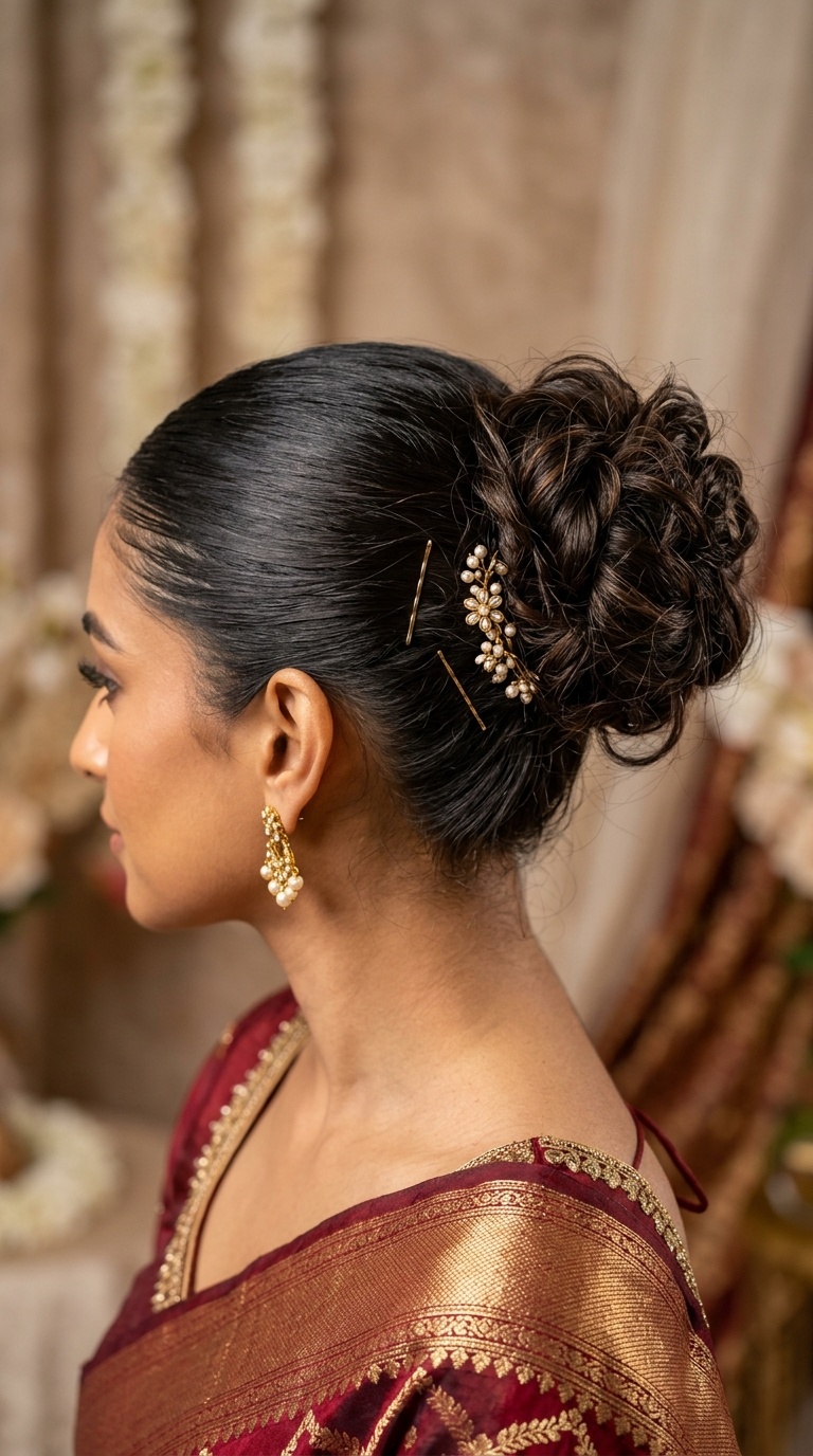 Sleek-Front Messy Back Bun
