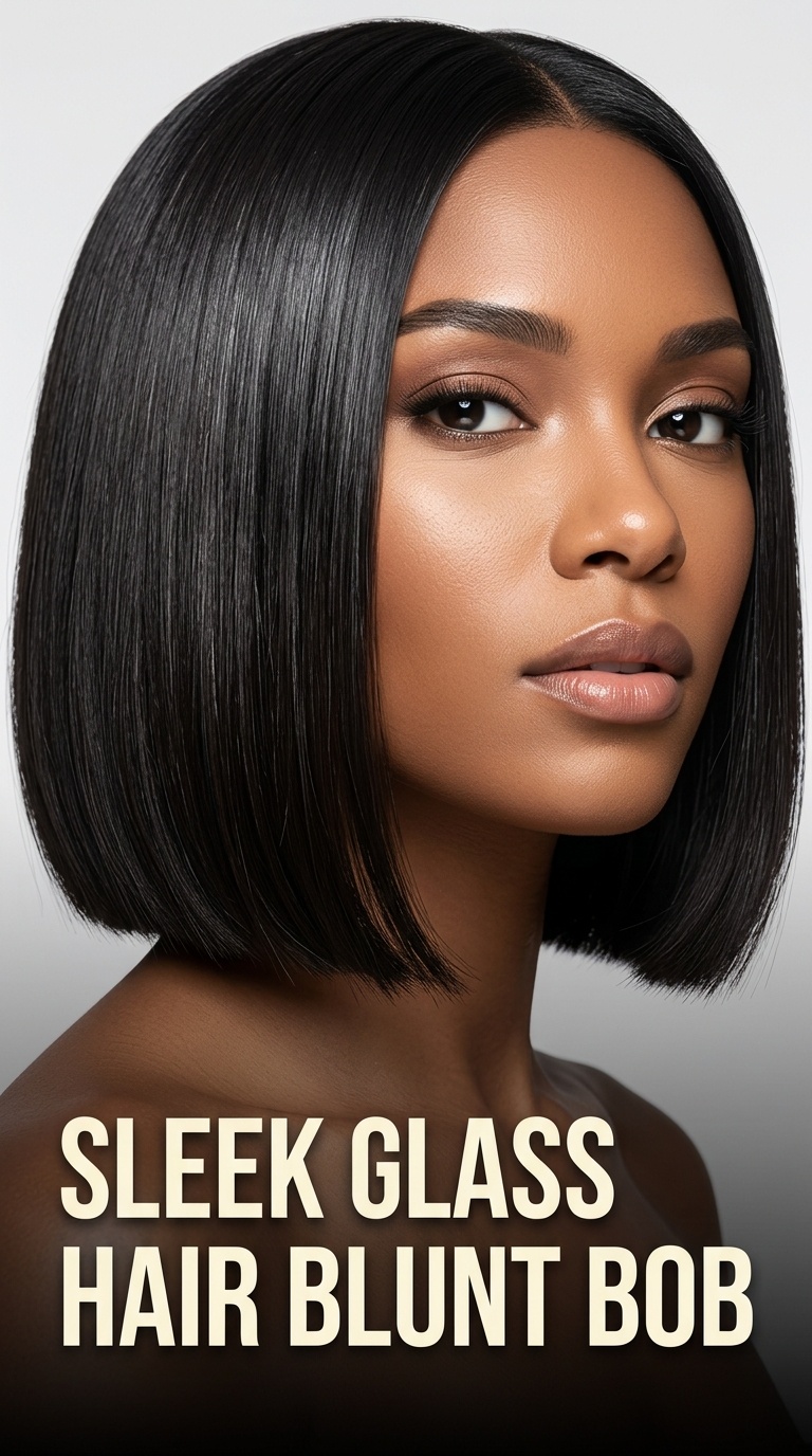 Sleek Glass Hair Blunt Bob