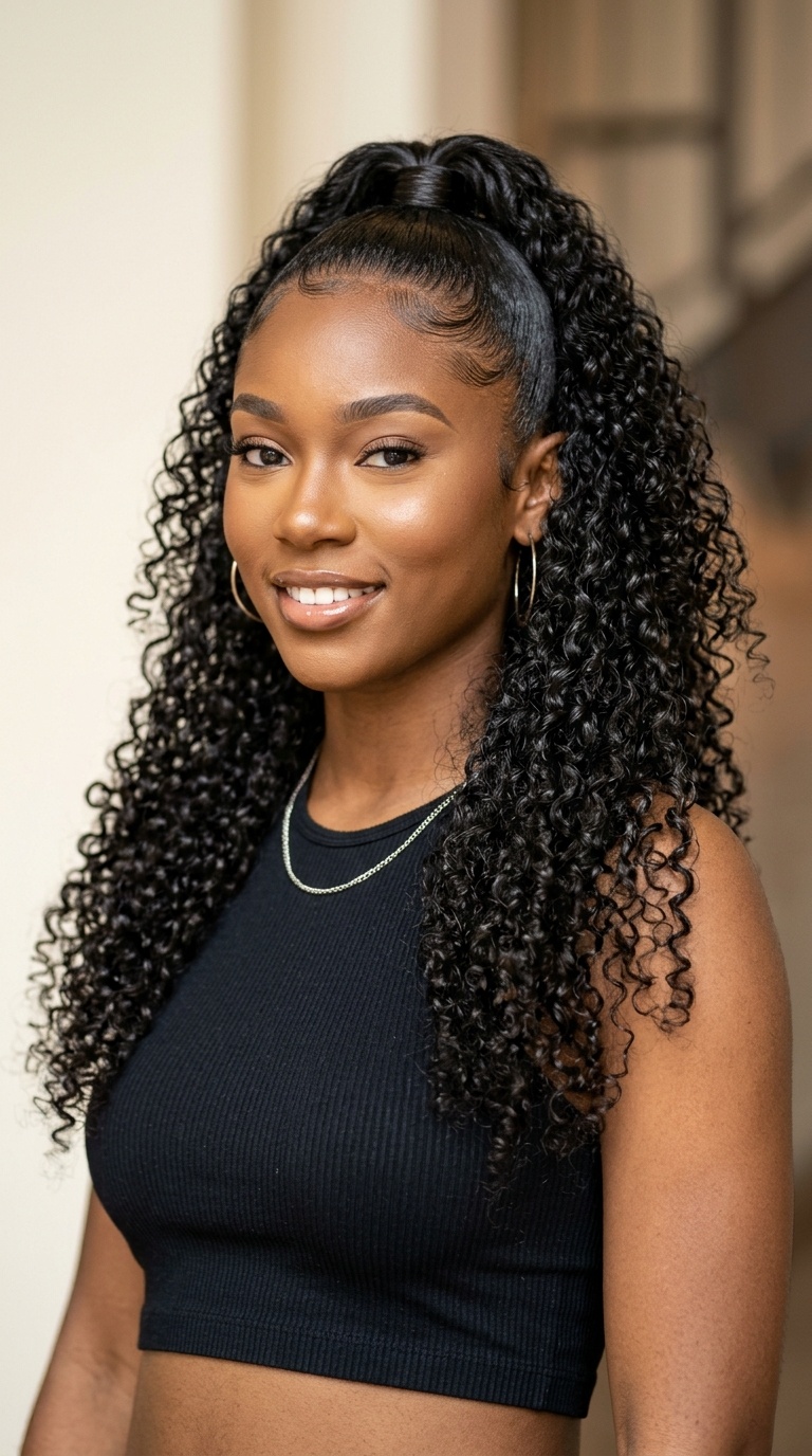 Sleek Half-Up Half-Down with Ringlets