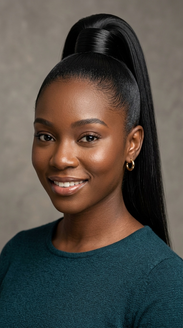 Sleek High Pony with Wrap-Around