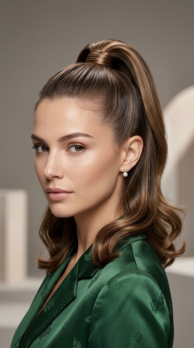 Sleek High Ponytail Half-Up