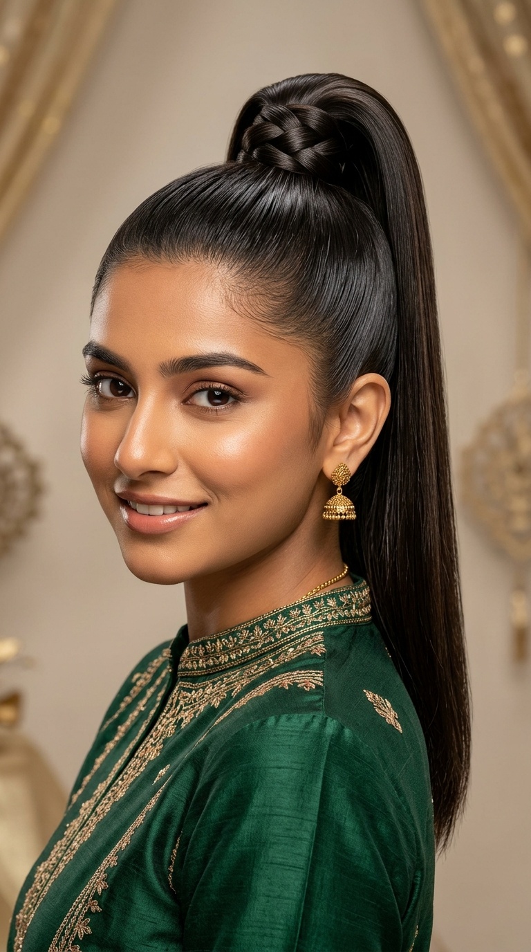 Sleek High Ponytail with a Modern Twist