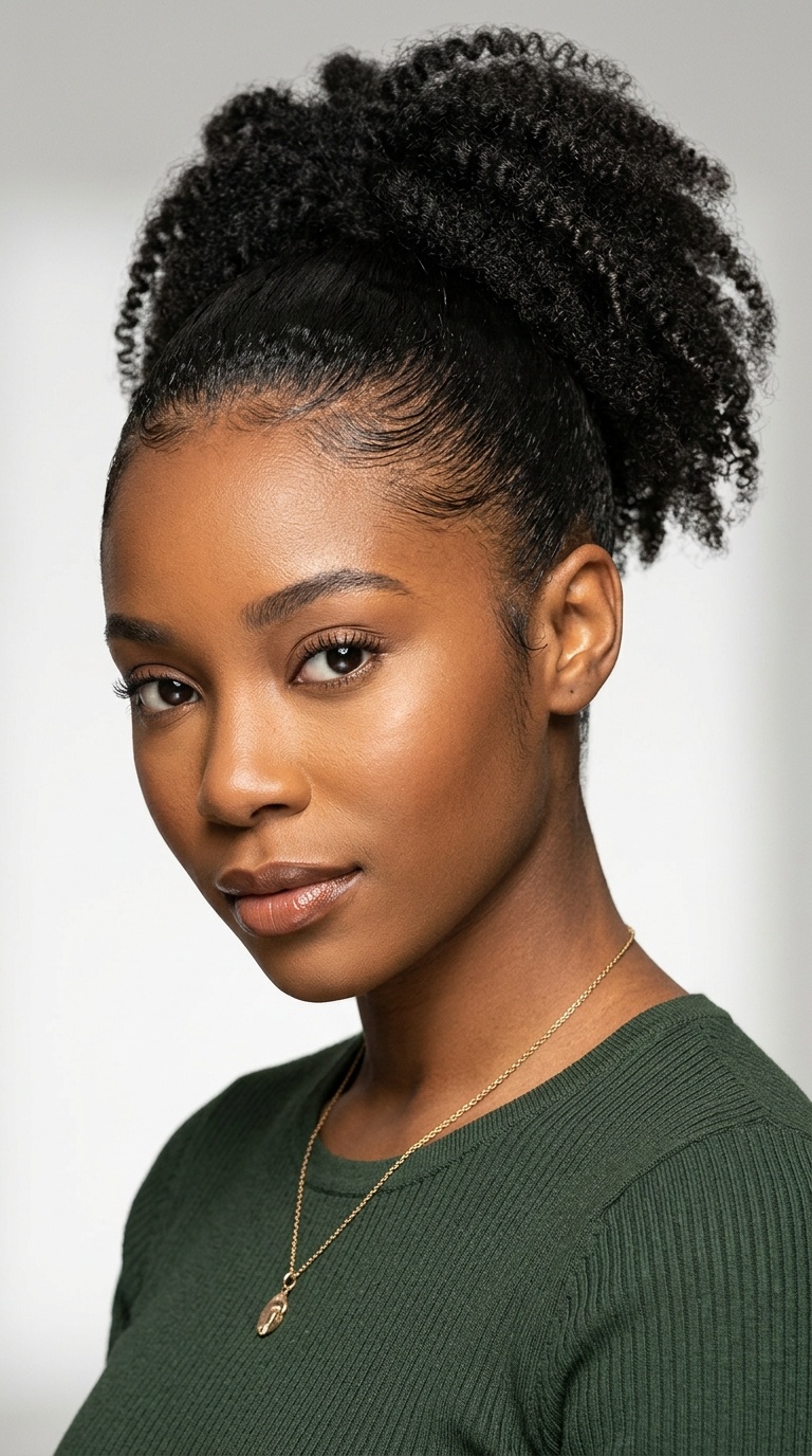 Sleek High Ponytail with Natural Edges