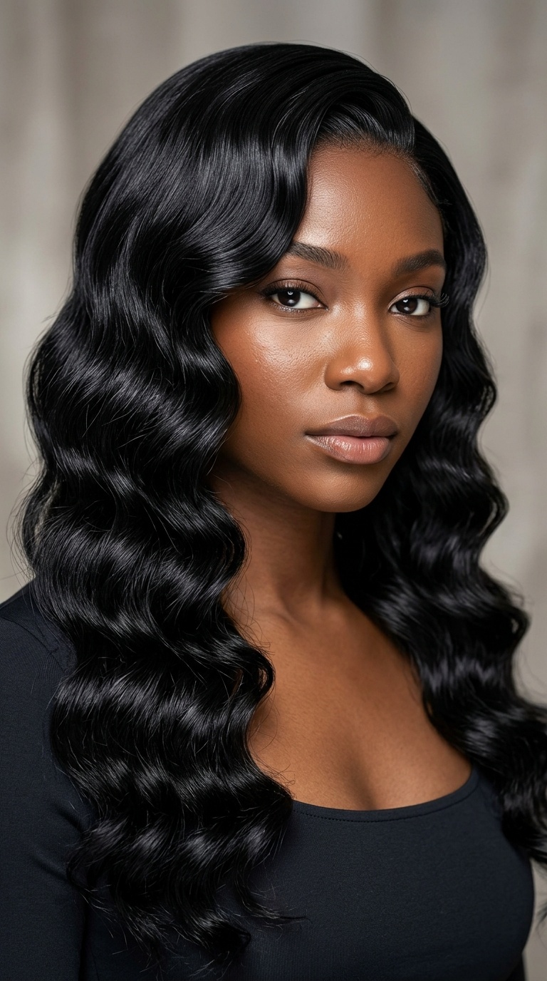 Sleek Long Finger Waves