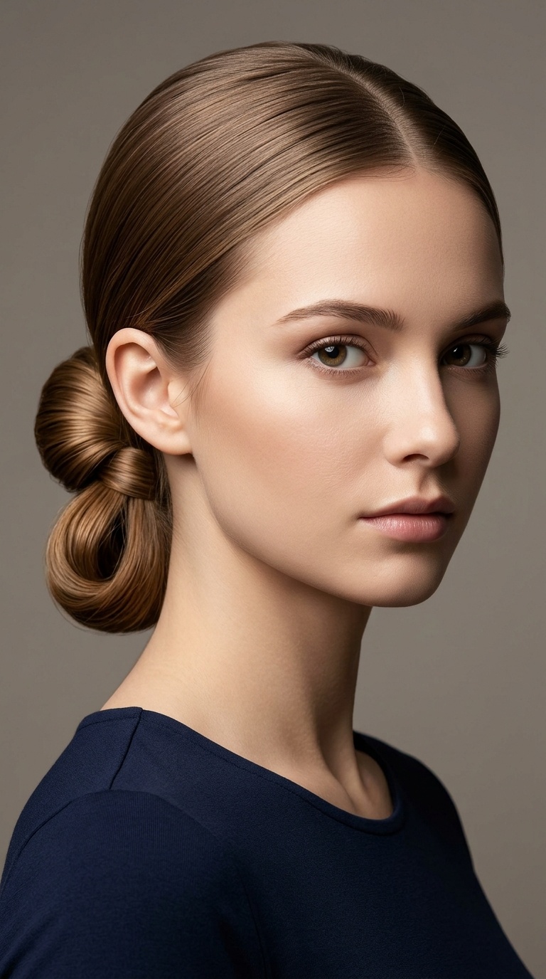 Sleek Low Pony-Bun Hybrid