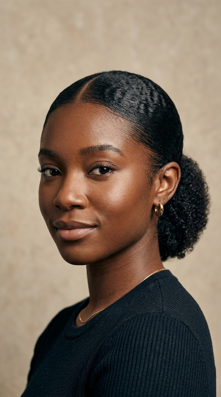 Sleek Middle-Part Low Ponytail