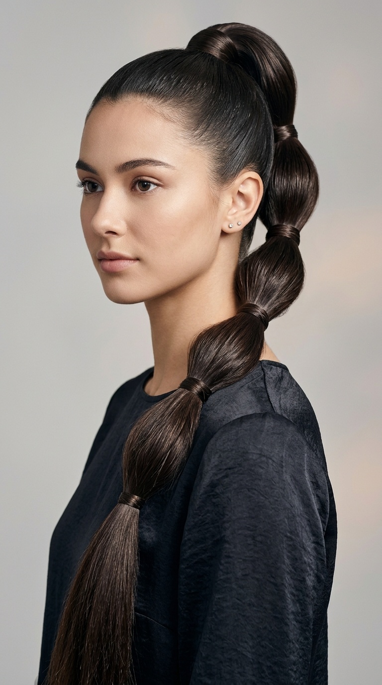 Sleek Multi-Tiered Ponytail