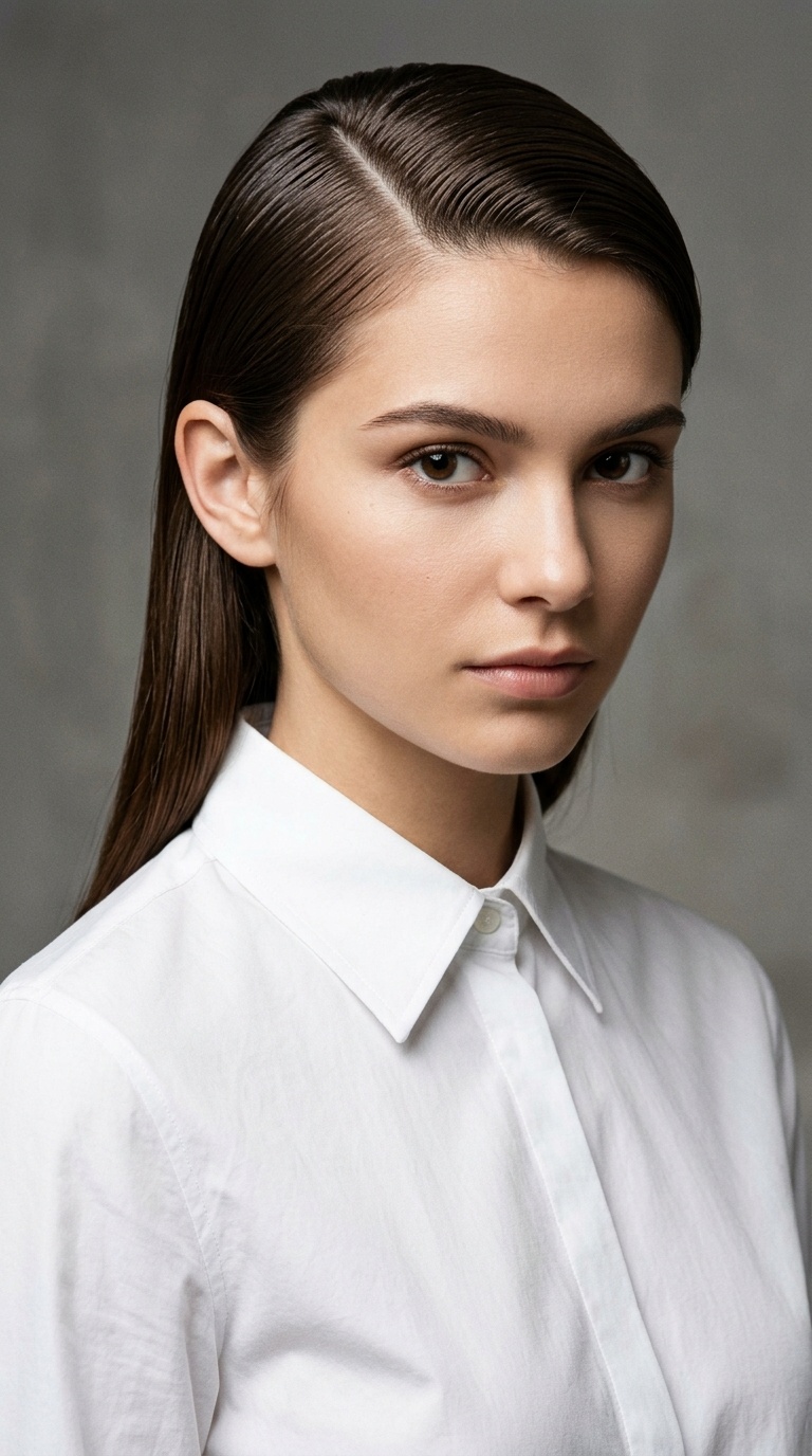 Sleek Side Part (Tucked)