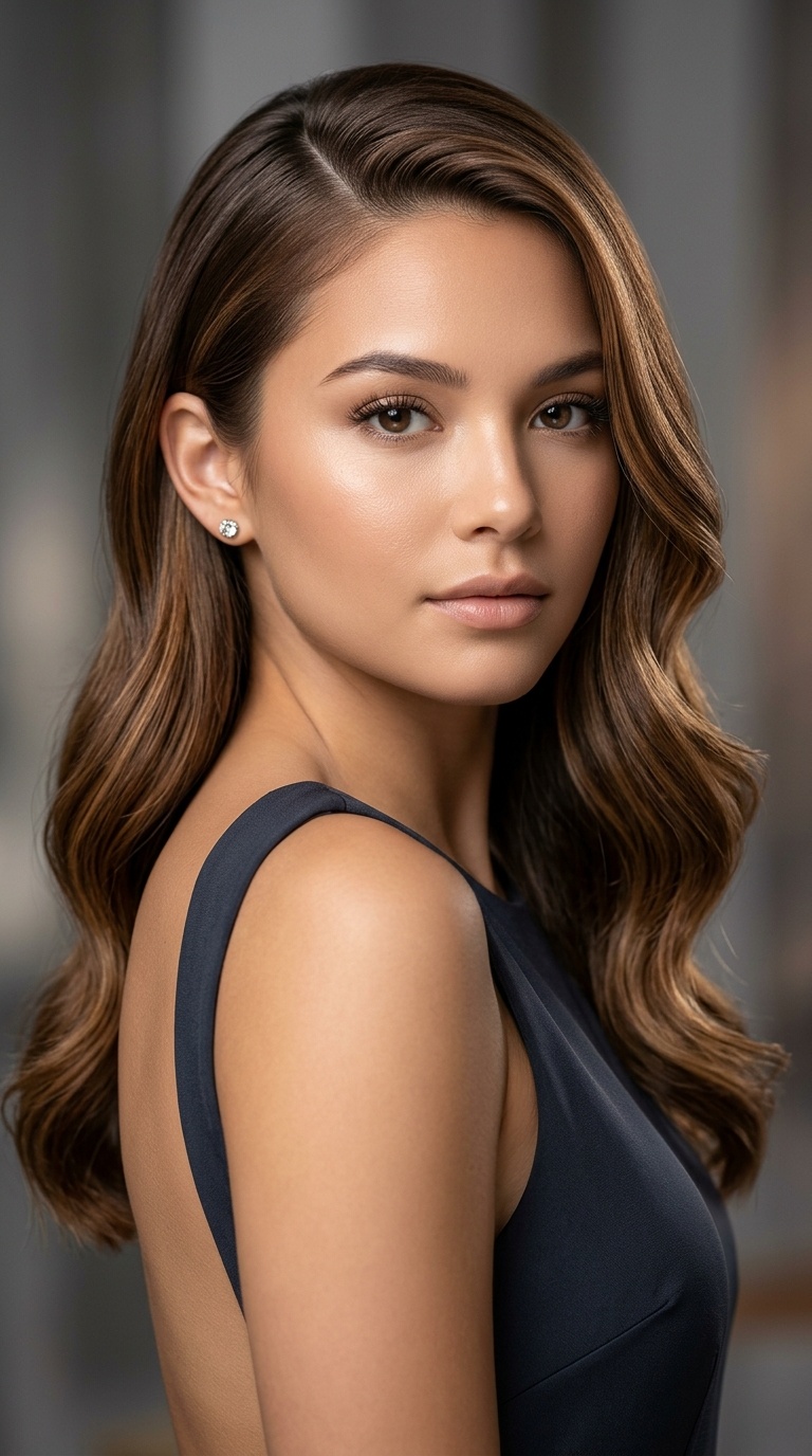 Sleek Side Part with Flat Iron Waves