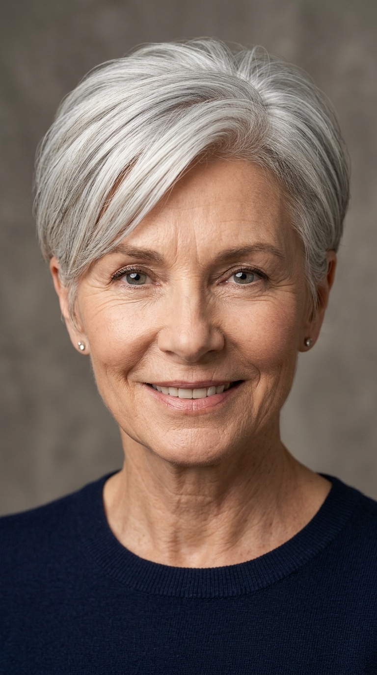 Sleek Side-Parted Layered Pixie