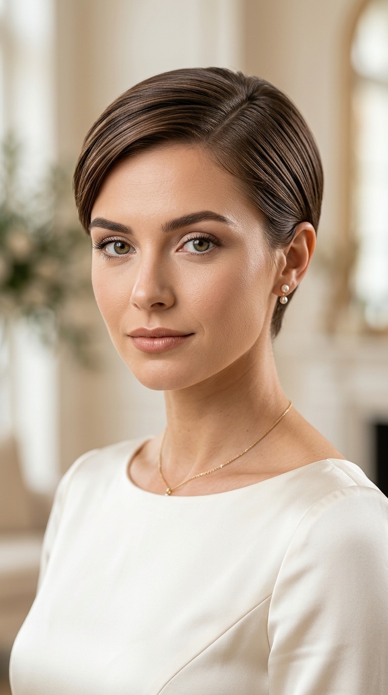 Sleek Side-Parted Pixie