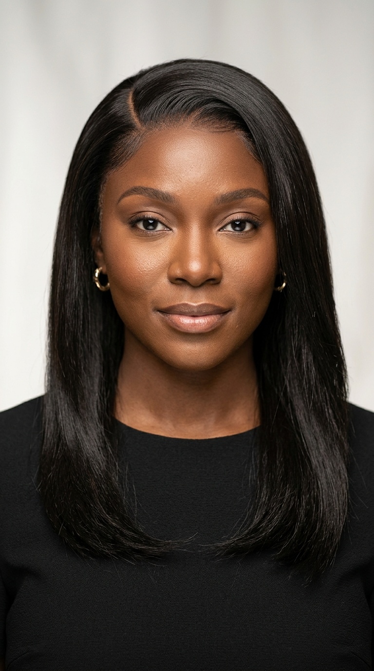 Sleek Straight Side Part