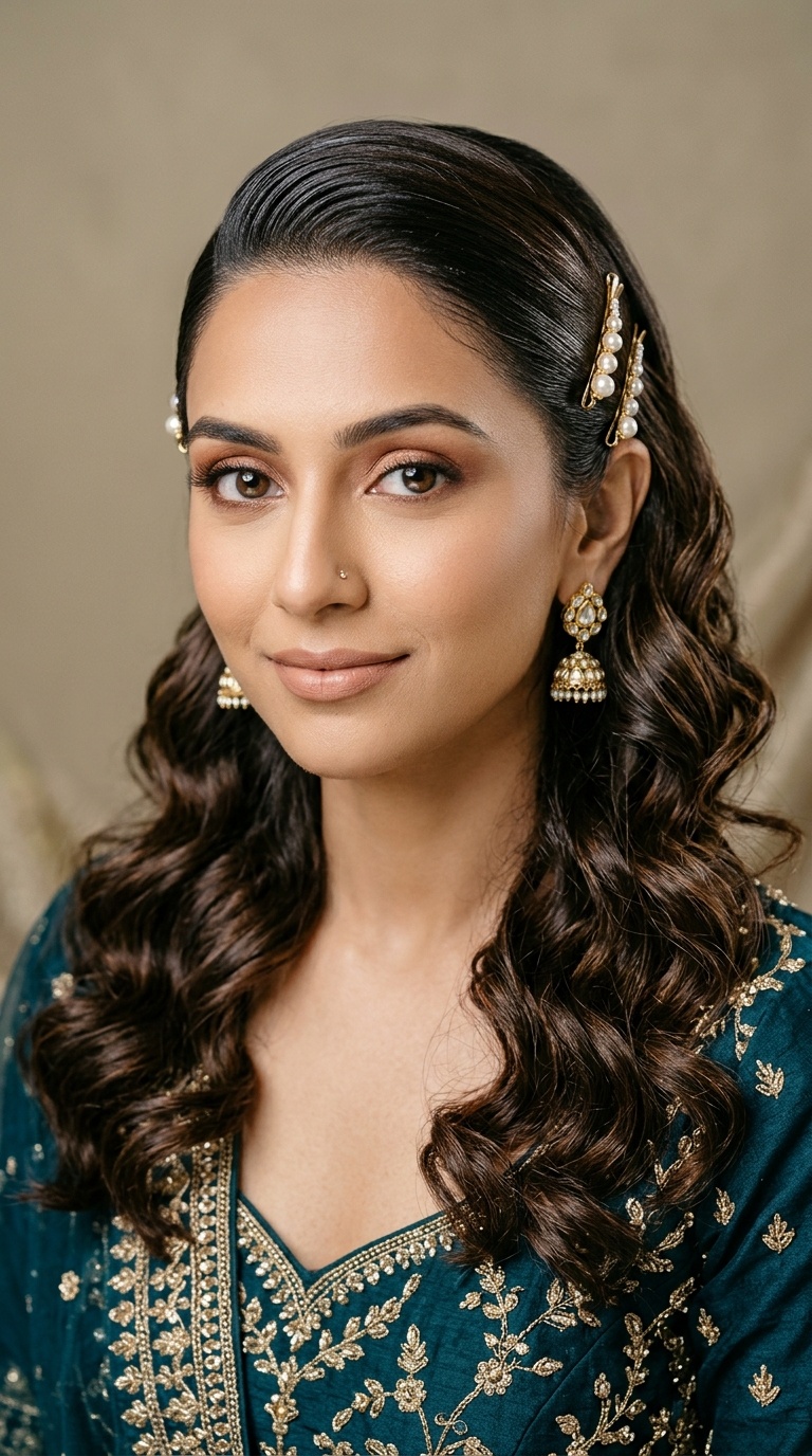 Slicked-Back Front with Soft Length Curls