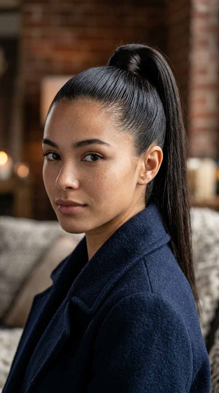 Slicked Back High Pony