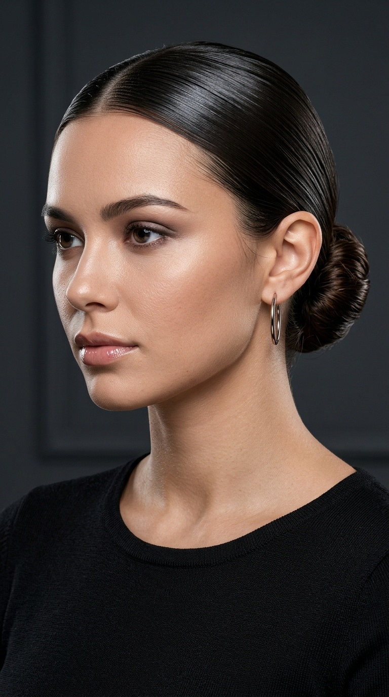 Slicked Back Low Bun