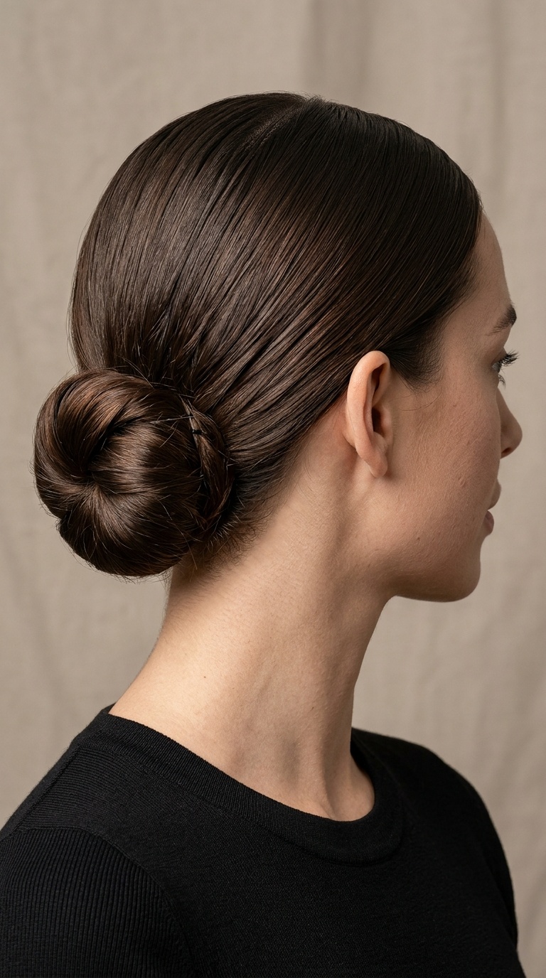Slicked-Back Low Bun