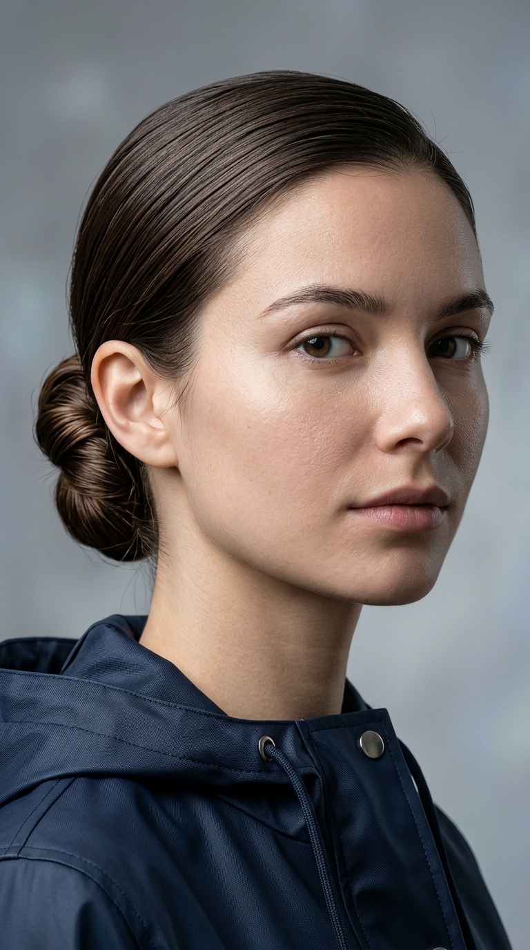 Slicked-Back Low Bun