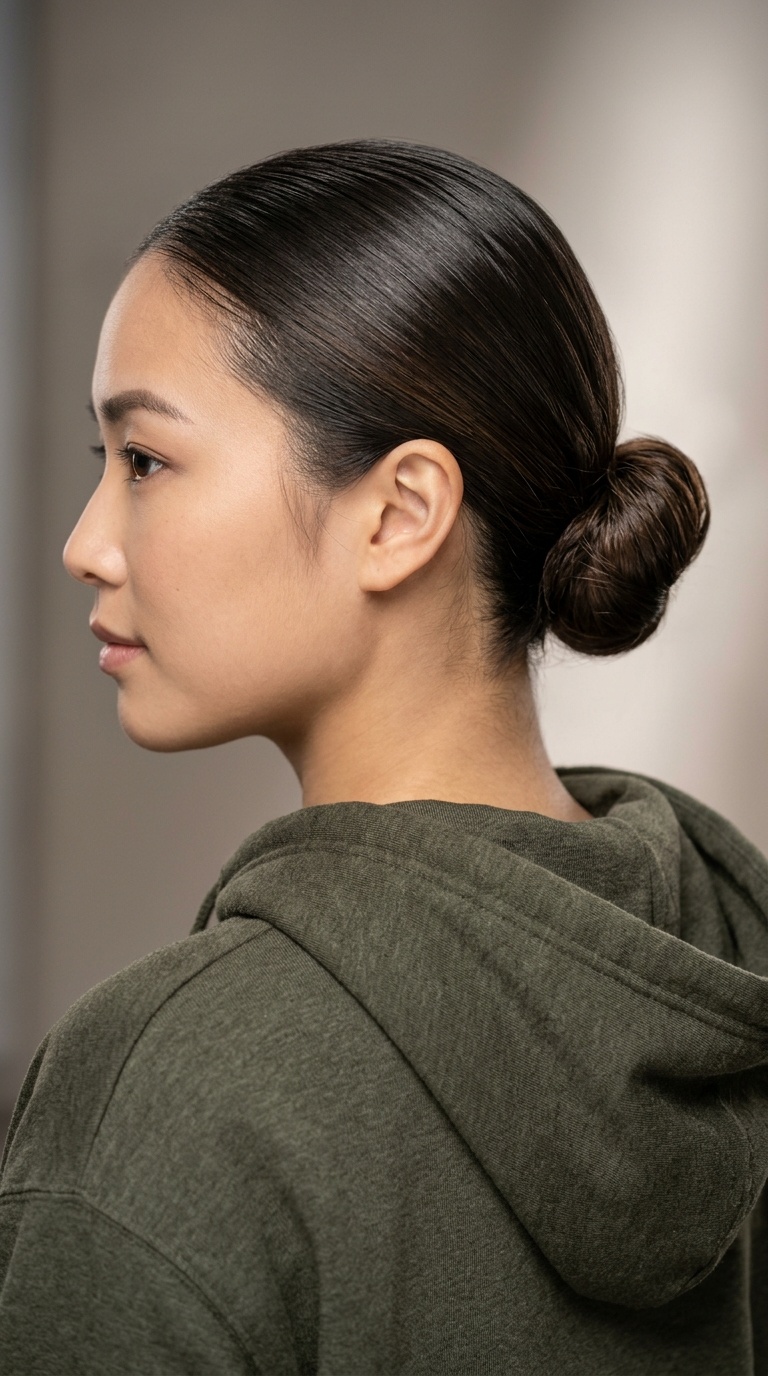 Slicked-Back Low Bun
