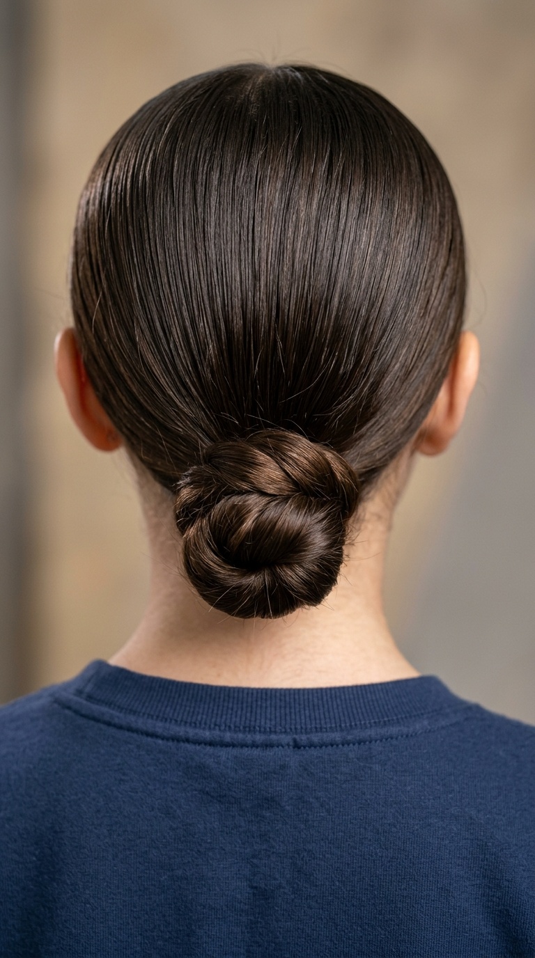Slicked-Back Low Bun