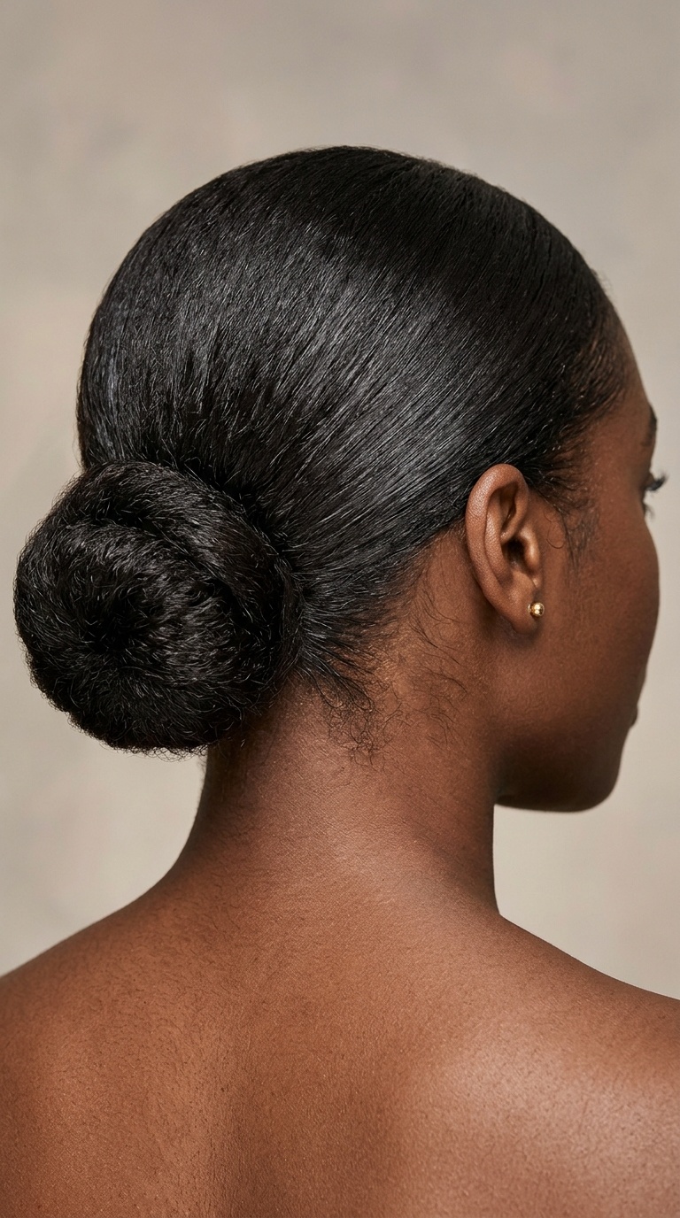 Slicked Back Low Nape Bun
