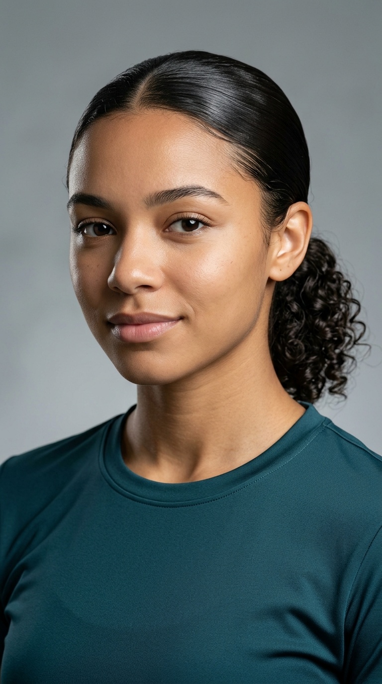 Slicked-Back Low Ponytail