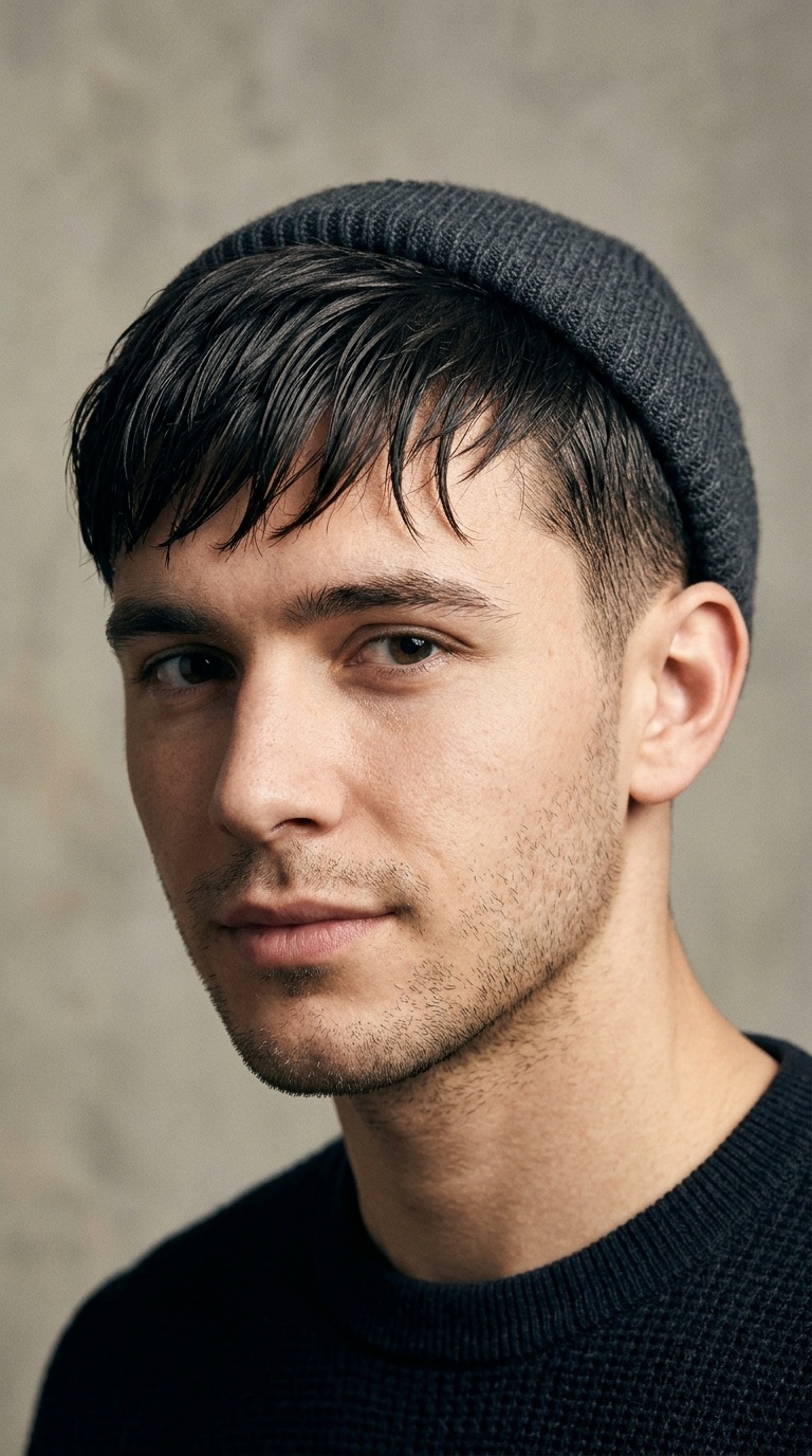 Slicked-Back Sides with Front Fringe