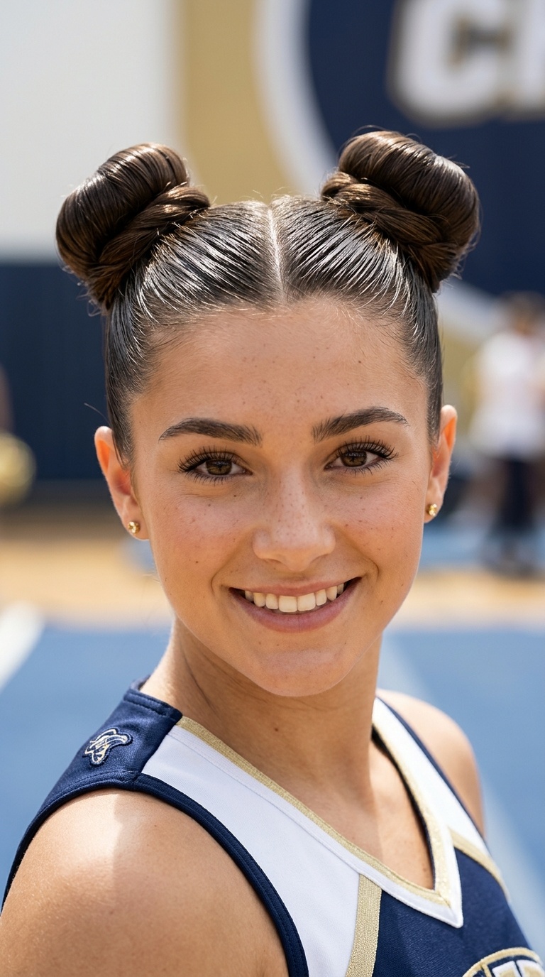 Slicked Back Space Buns