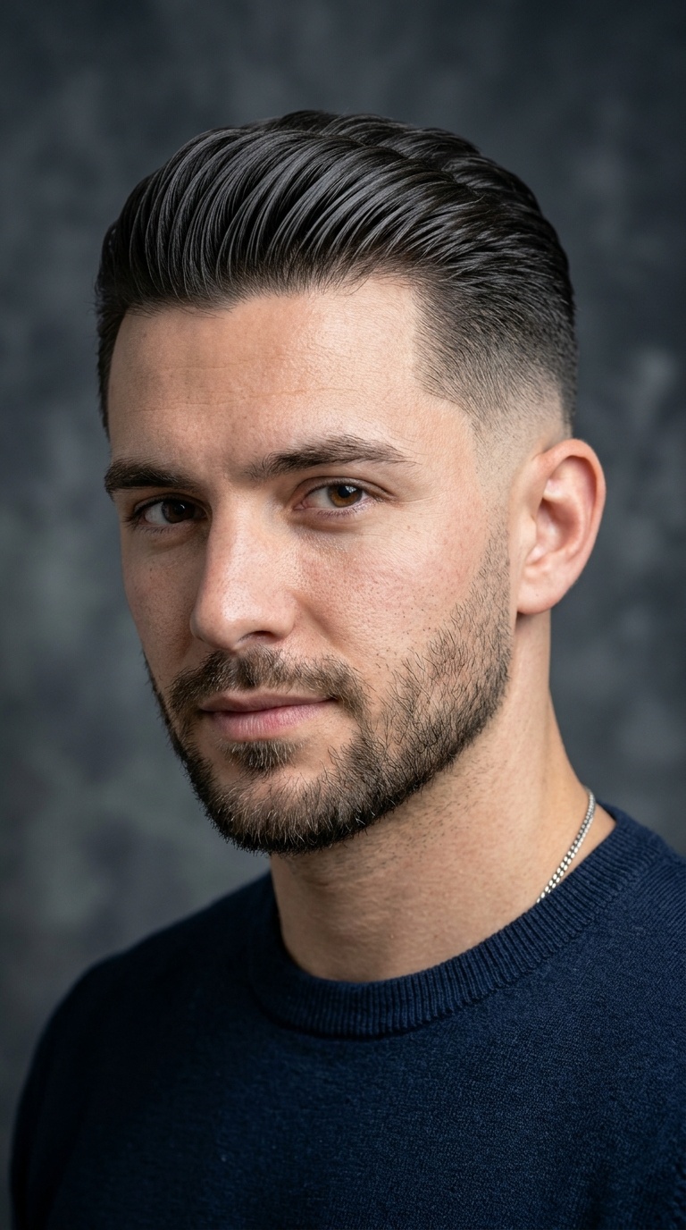 Slicked Back Texture with Skin Fade