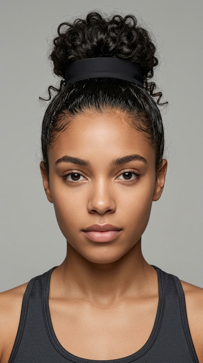 Slicked-Back Top Knot with a Wide Band
