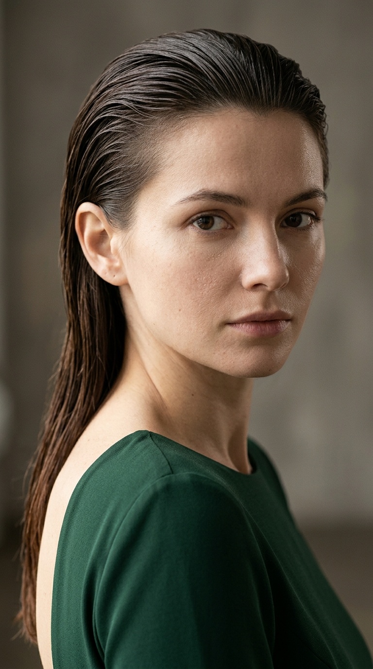 Slicked-Back Wet Look