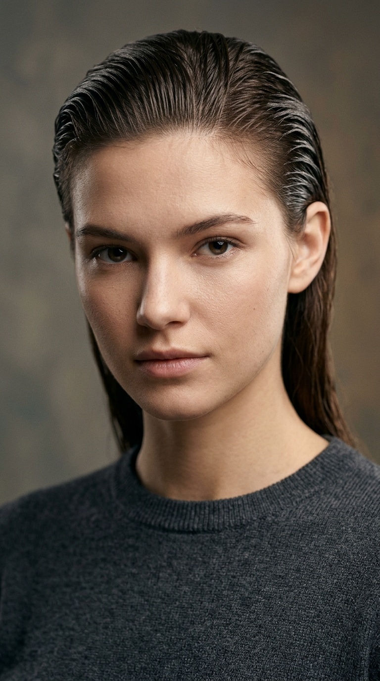 Slicked Back Wet Look