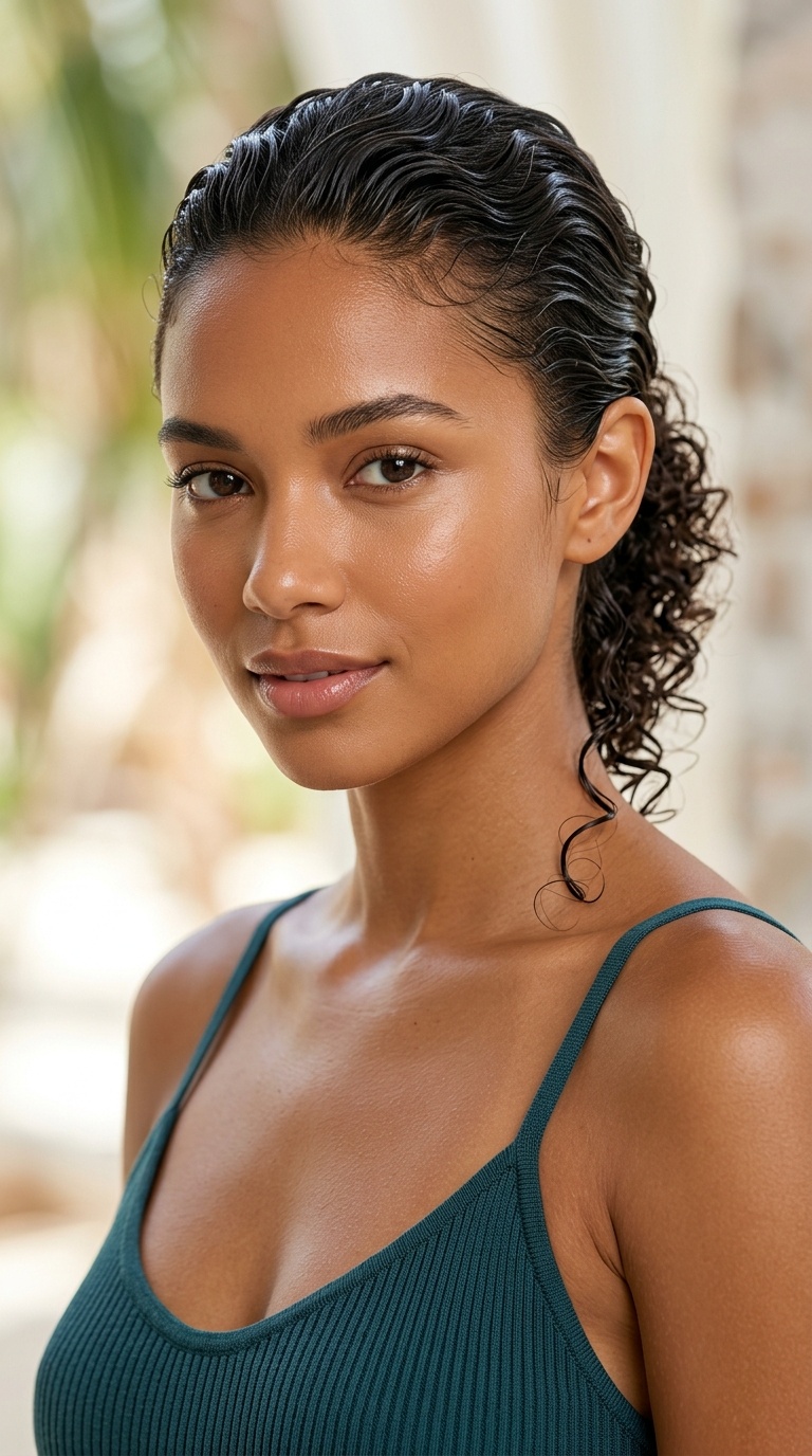 Slicked Back Wet Look