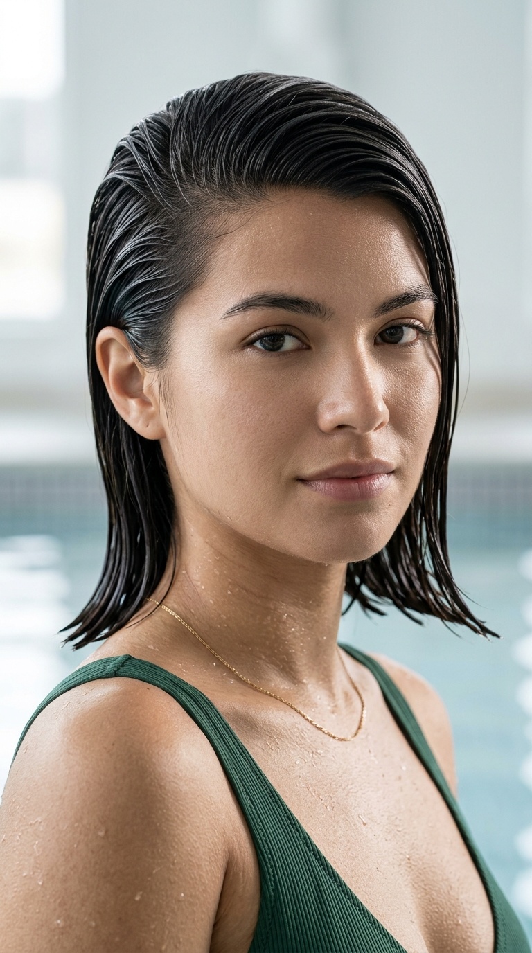 Slicked-Back Wet Look