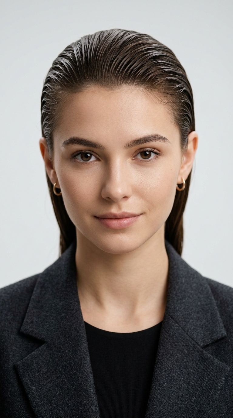 Slicked-Back Wet Look