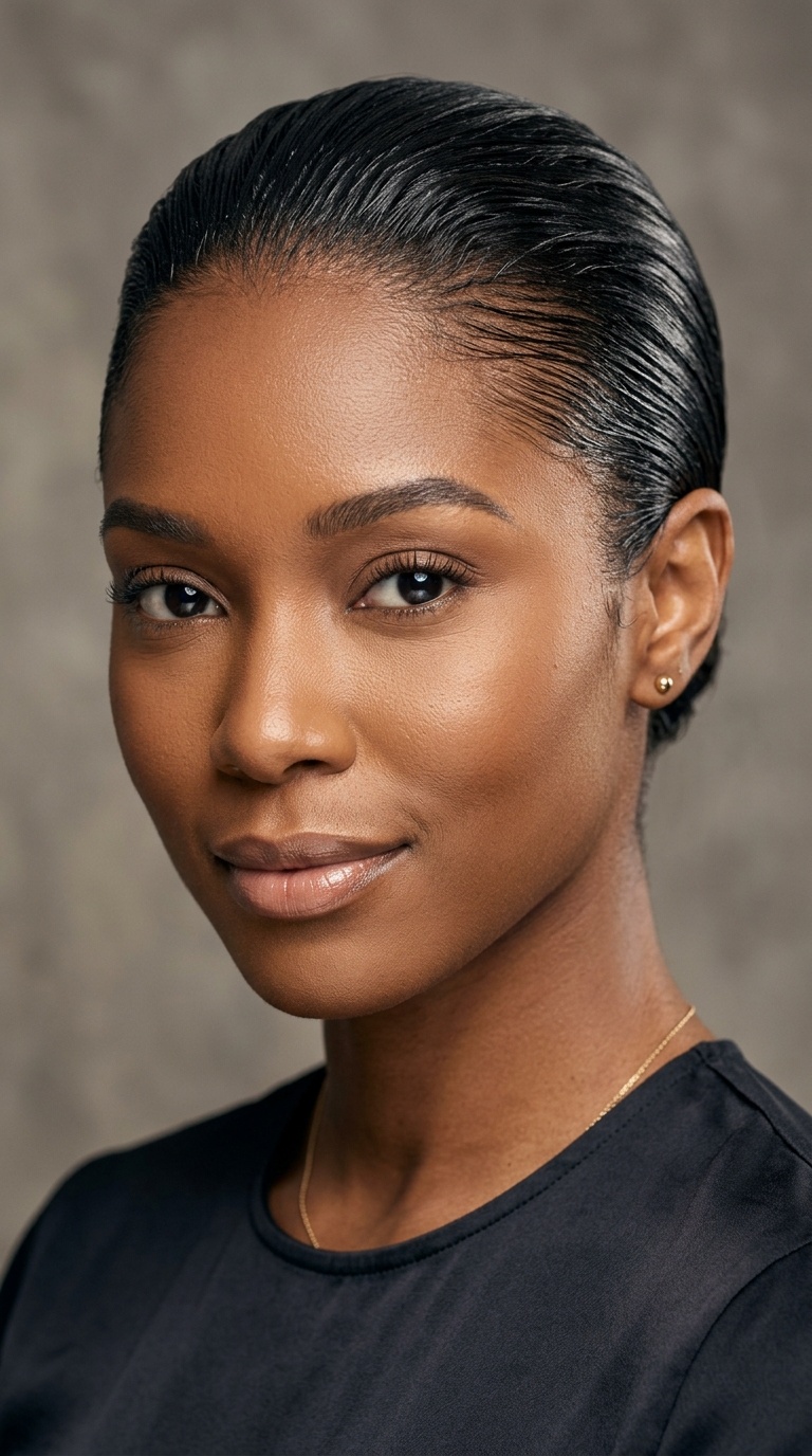 Slicked-Back Wet Look