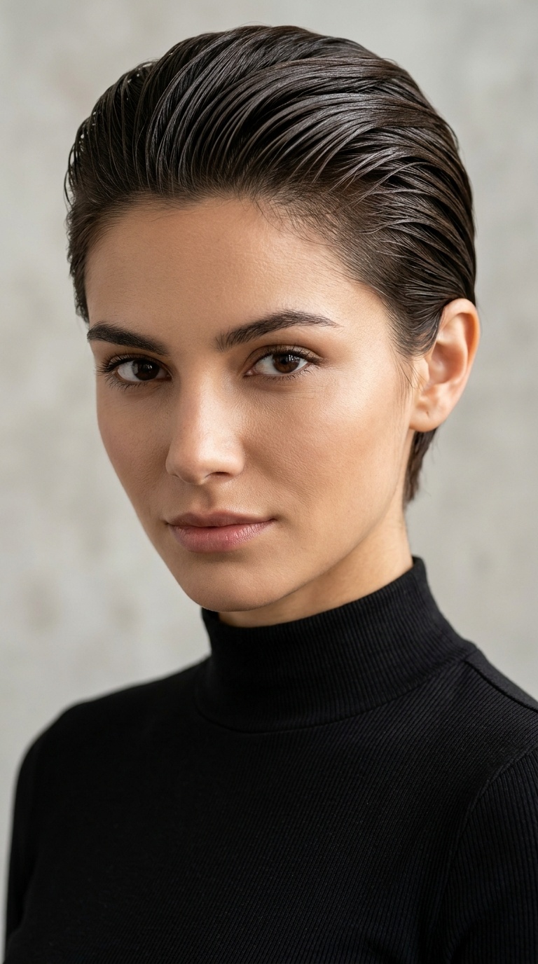 Slicked-Back Wet Look