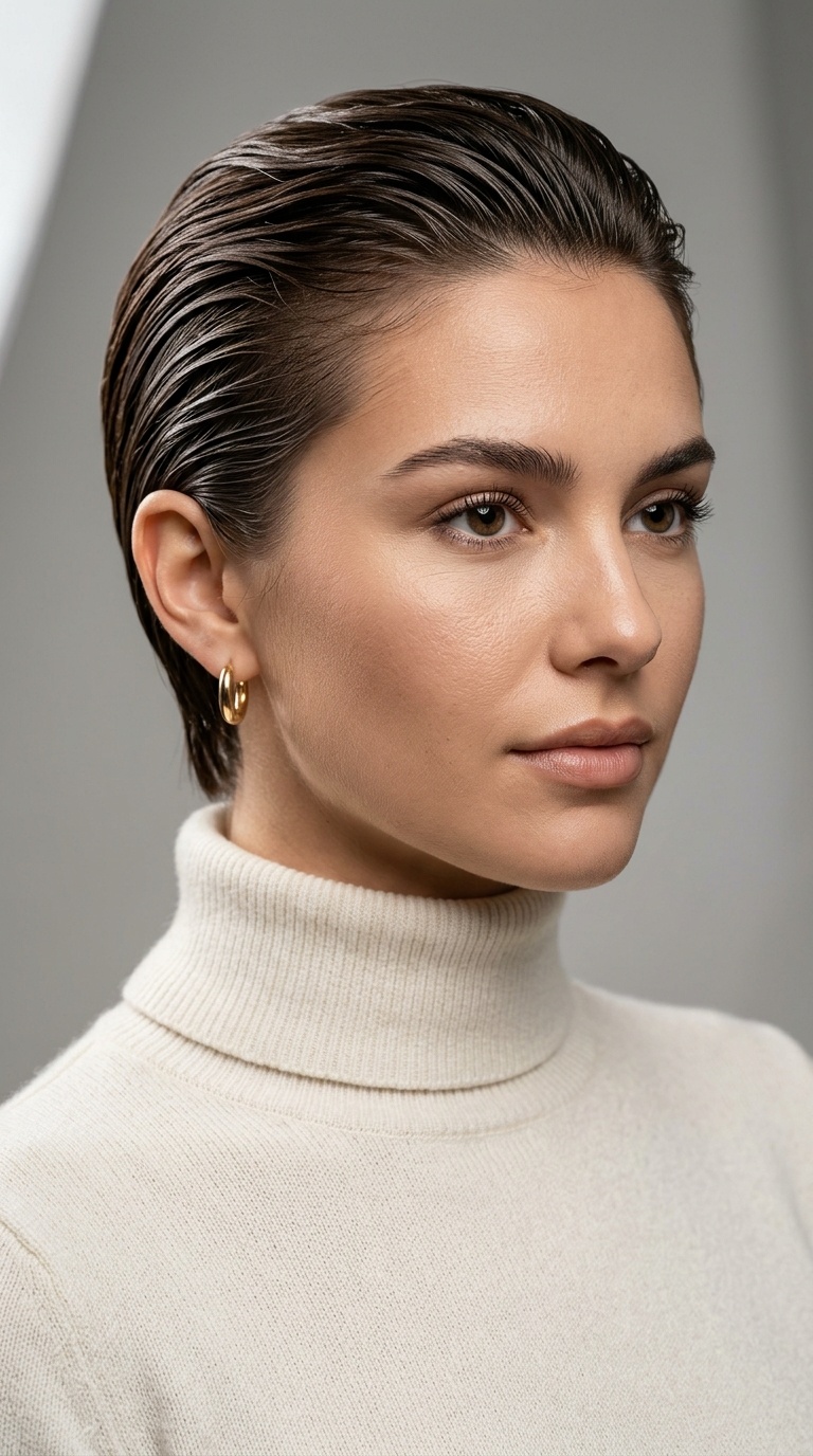Slicked-Back Wet Look