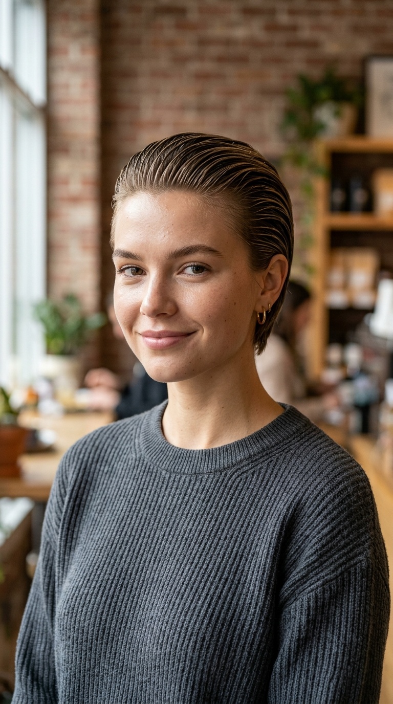 Slicked-Back Wet Look