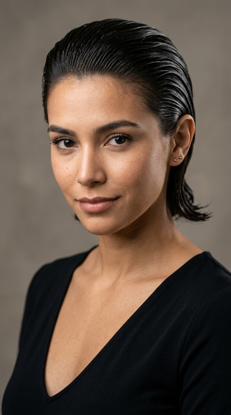Slicked-Back Wet Look