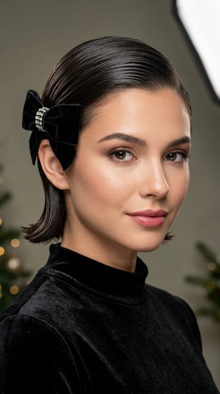 Slicked Back with Bow Detail