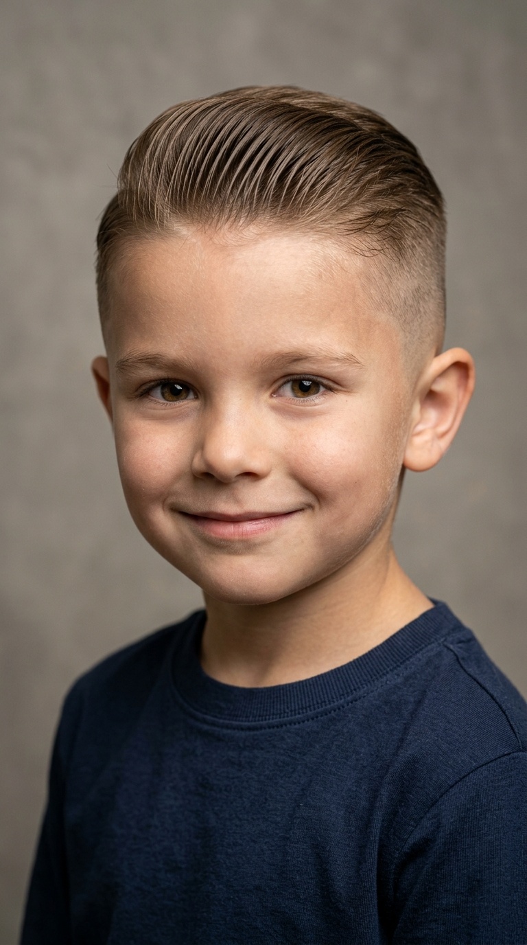 Slicked Back with High Fade
