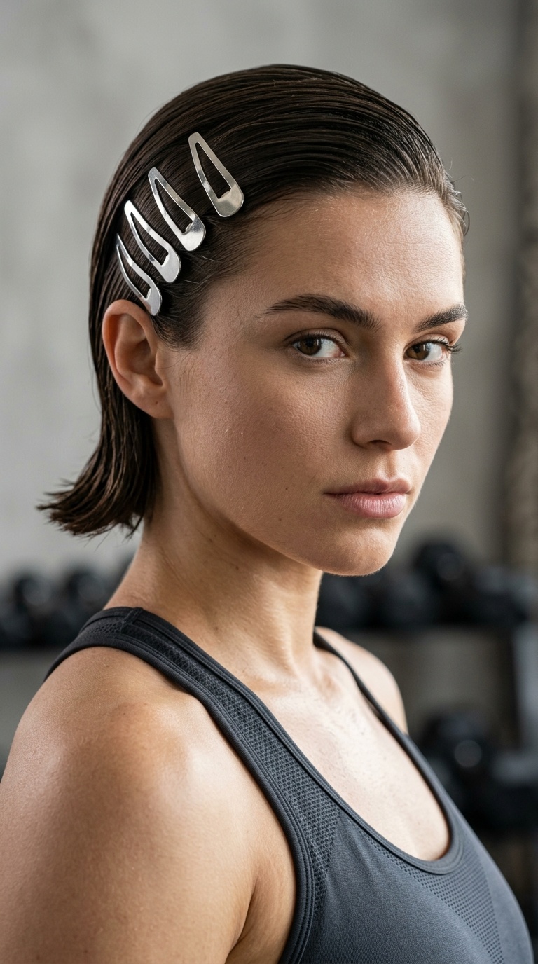Slicked Back with Metallic Clips
