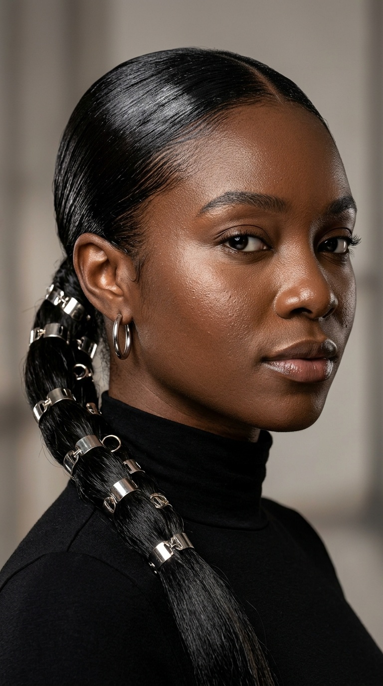 Slicked Back with Metallic Cuffs