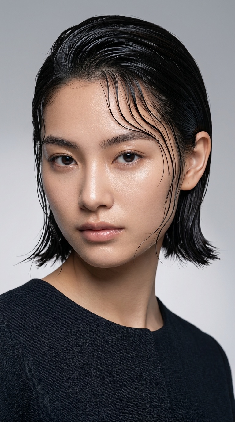 Slicked Down Face-Framing Tendrils