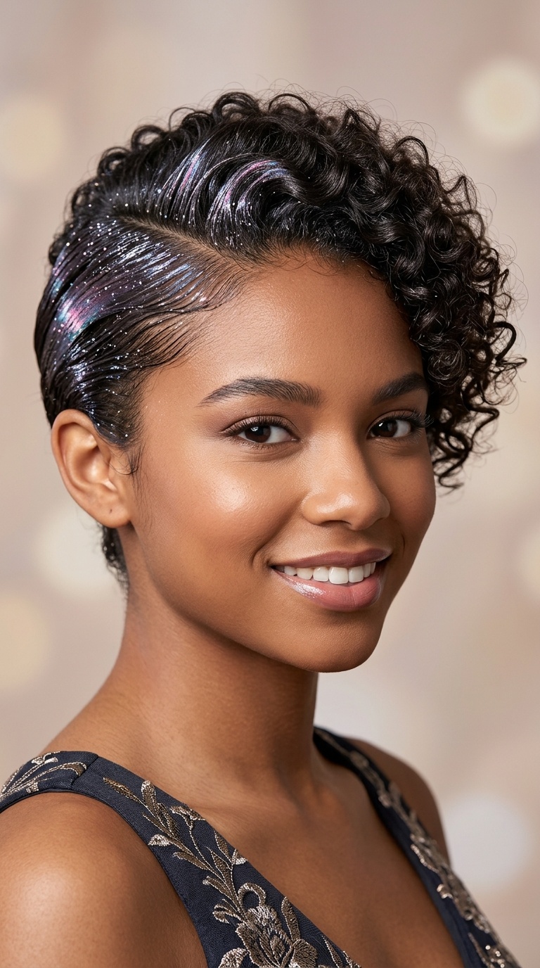 Slicked Side with Holographic Gel