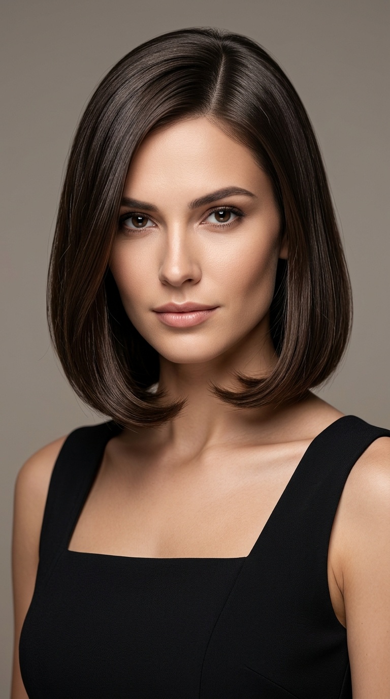 Smooth Inward-Curled Bob
