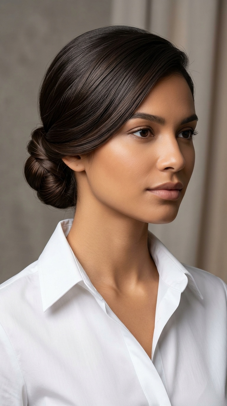Smooth Side-Swept Chignon