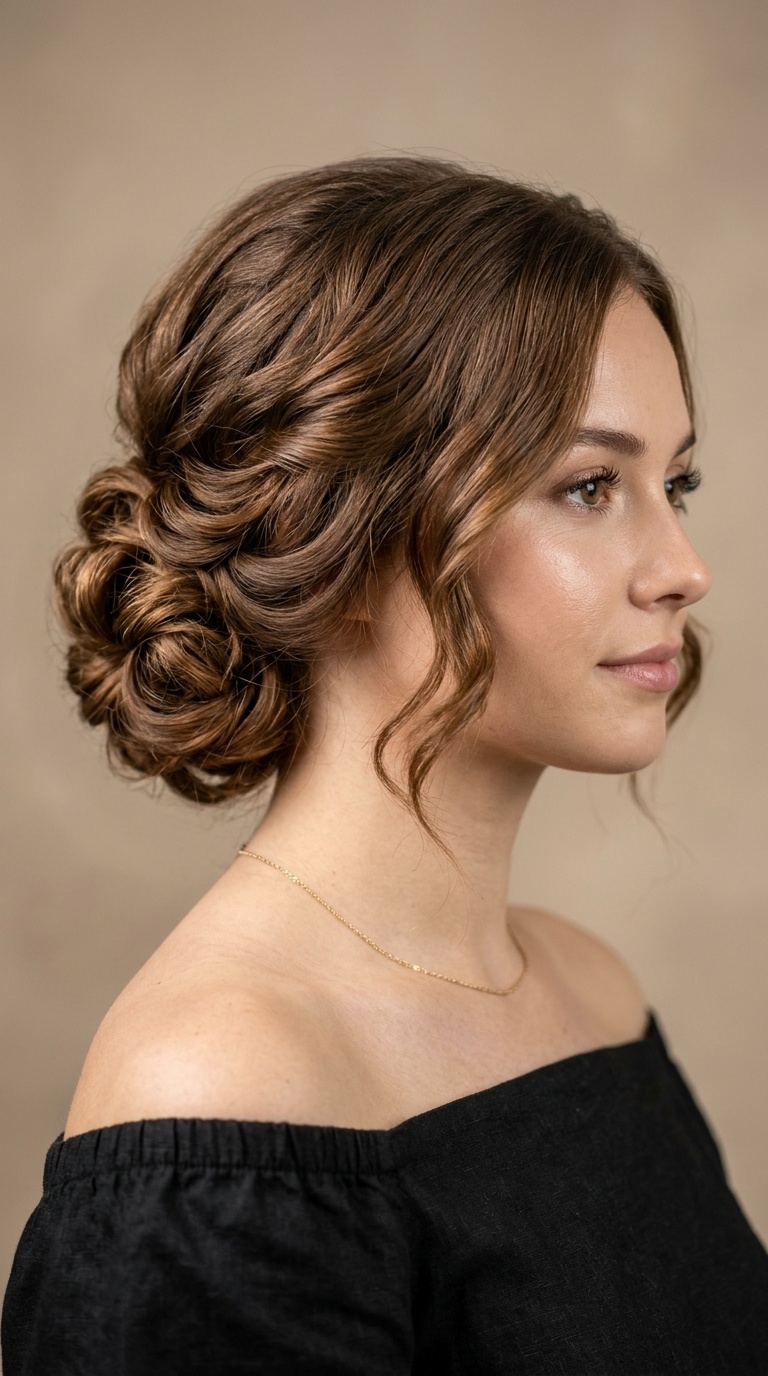 Soft Curled Chignon